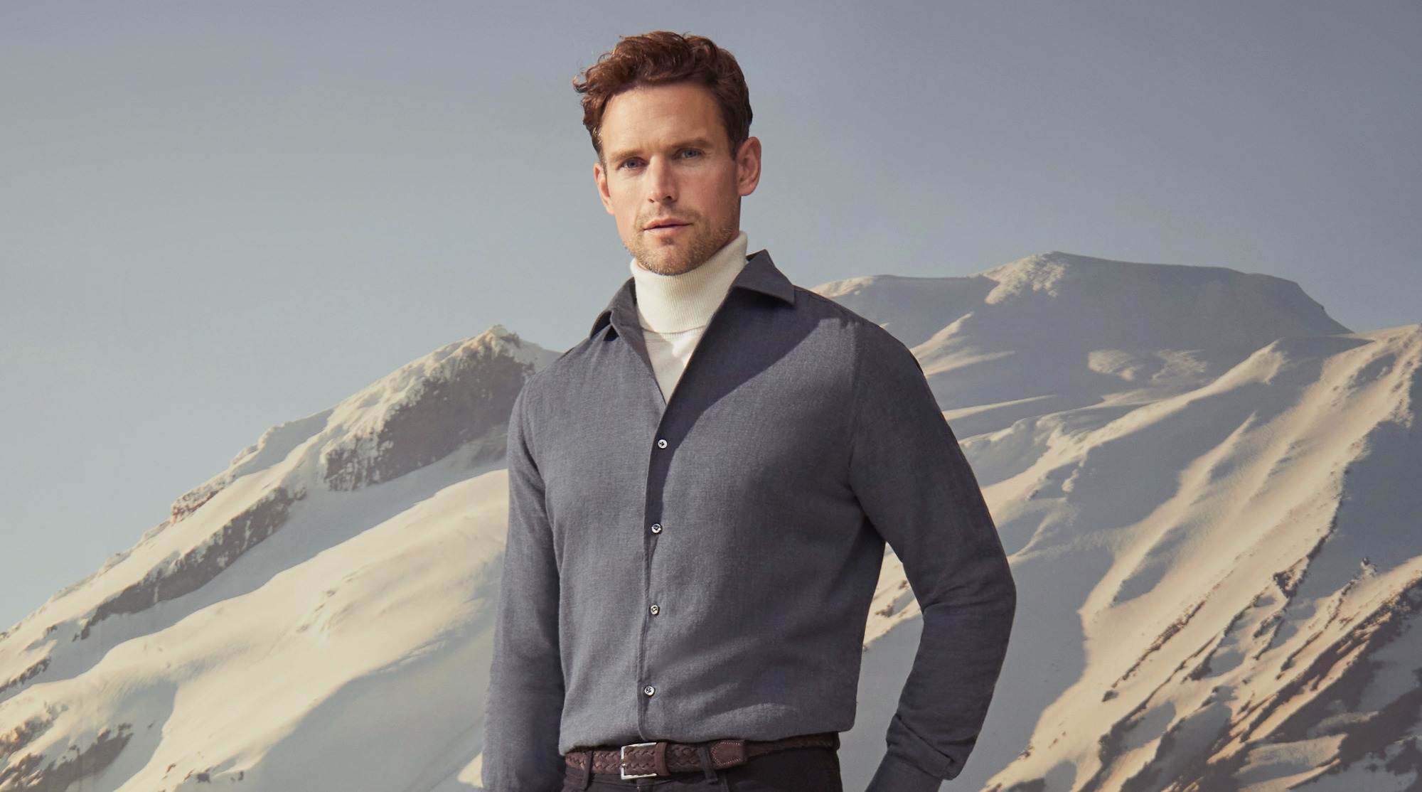 Ivory Cashmere Cable Knit Roll Neck_17210